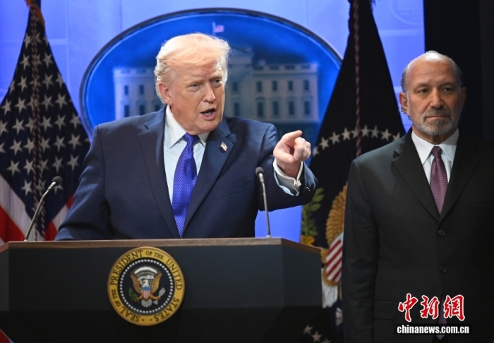 外地时候2月20日，华衰顿，好邦元首特朗普正在黑宫便最下法院闭税判决举办记者会。中新社记者 旧孟统 摄